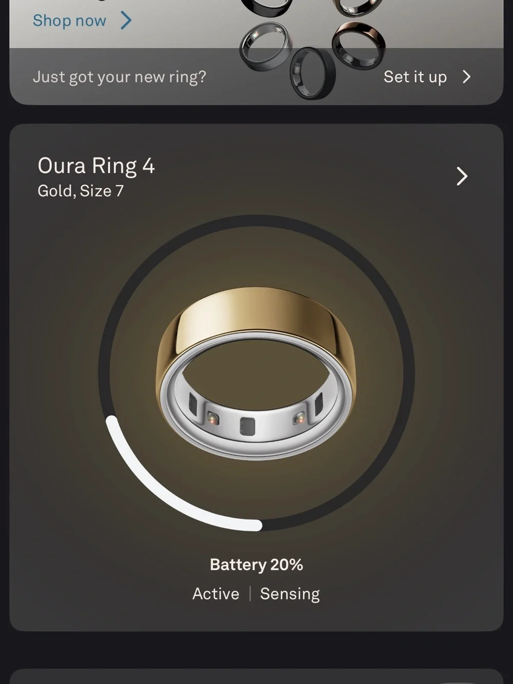 Oura Gold Tone Smart Ring - Polished Gold Finish